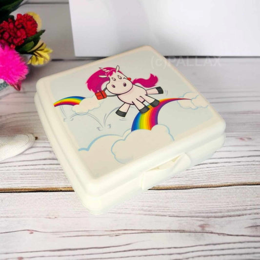 TUPPERWARE A126 SANDWICH-BOX EINHORN WEISS BROTDOSE VESPERBOX