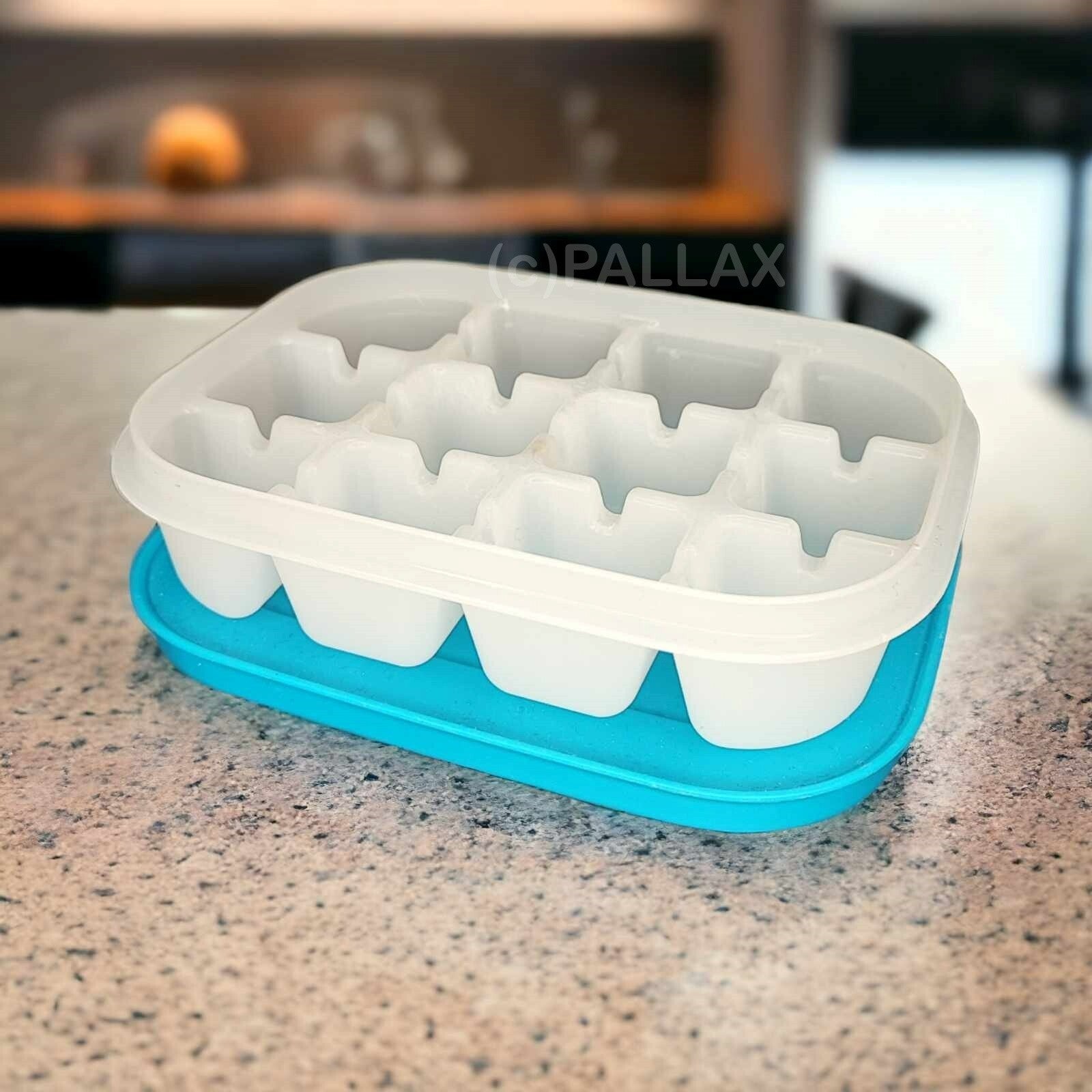 TUPPERWARE EIS-KRISTALL JUNIOR-EISWÜRFLER EISWÜRFEL-BEREITER HELLBLAU