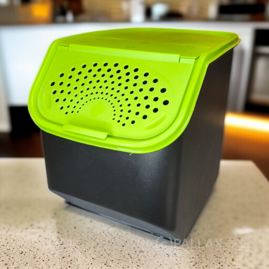 TUPPERWARE A169 KARTOFFEL-LAGER 8,3 L SCHWARZ GRÜN VORRATSBEHÄLTER