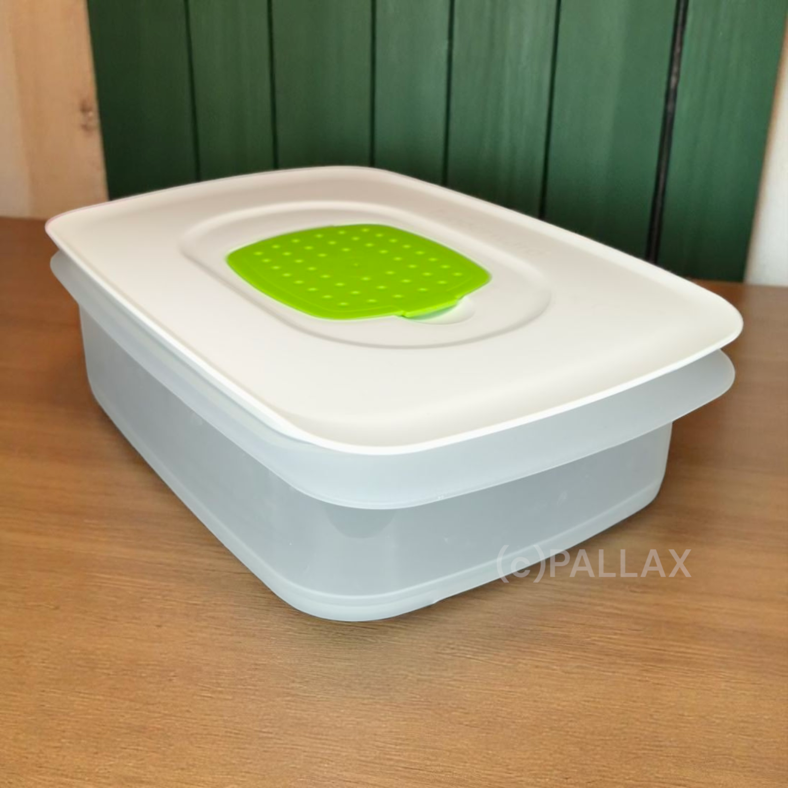 TUPPERWARE COOL`N FRESH BEHÄLTER 1,5 L + KLIMA-DECKEL GRÜN WEISS