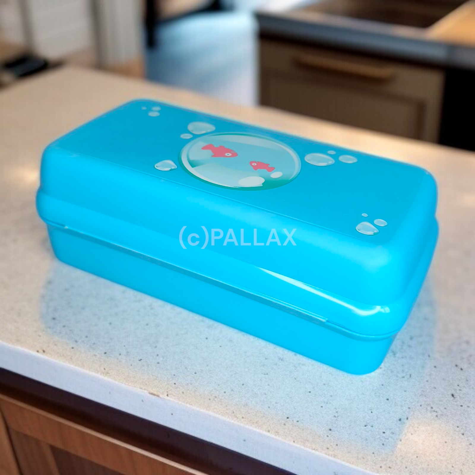 TUPPERWARE A127 GROSSE SANDWICH-BOX BLAU FISCHE BROTDOSE VESPERBOX
