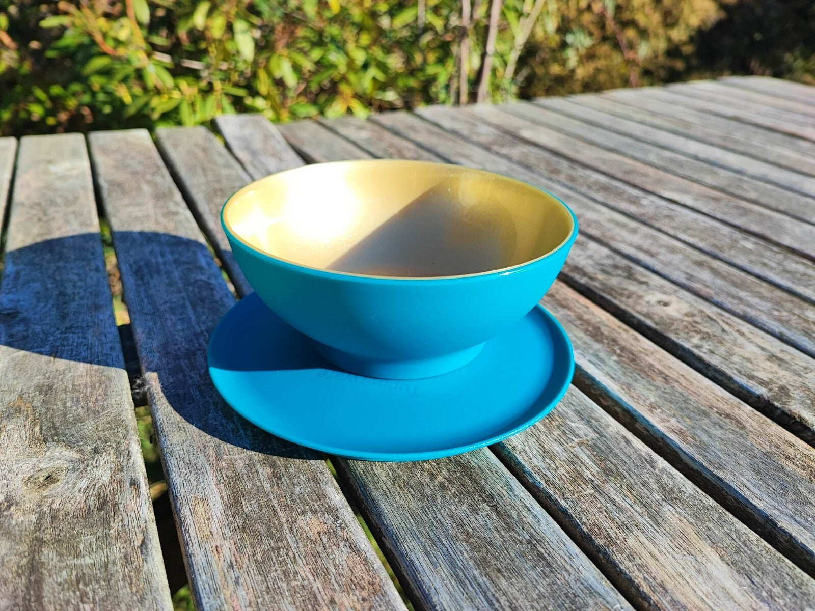 TUPPERWARE C156 ALLEGRA DESSERT-SCHÄLCHEN TÜRKIS GOLD SONDERFARBE SCHALE
