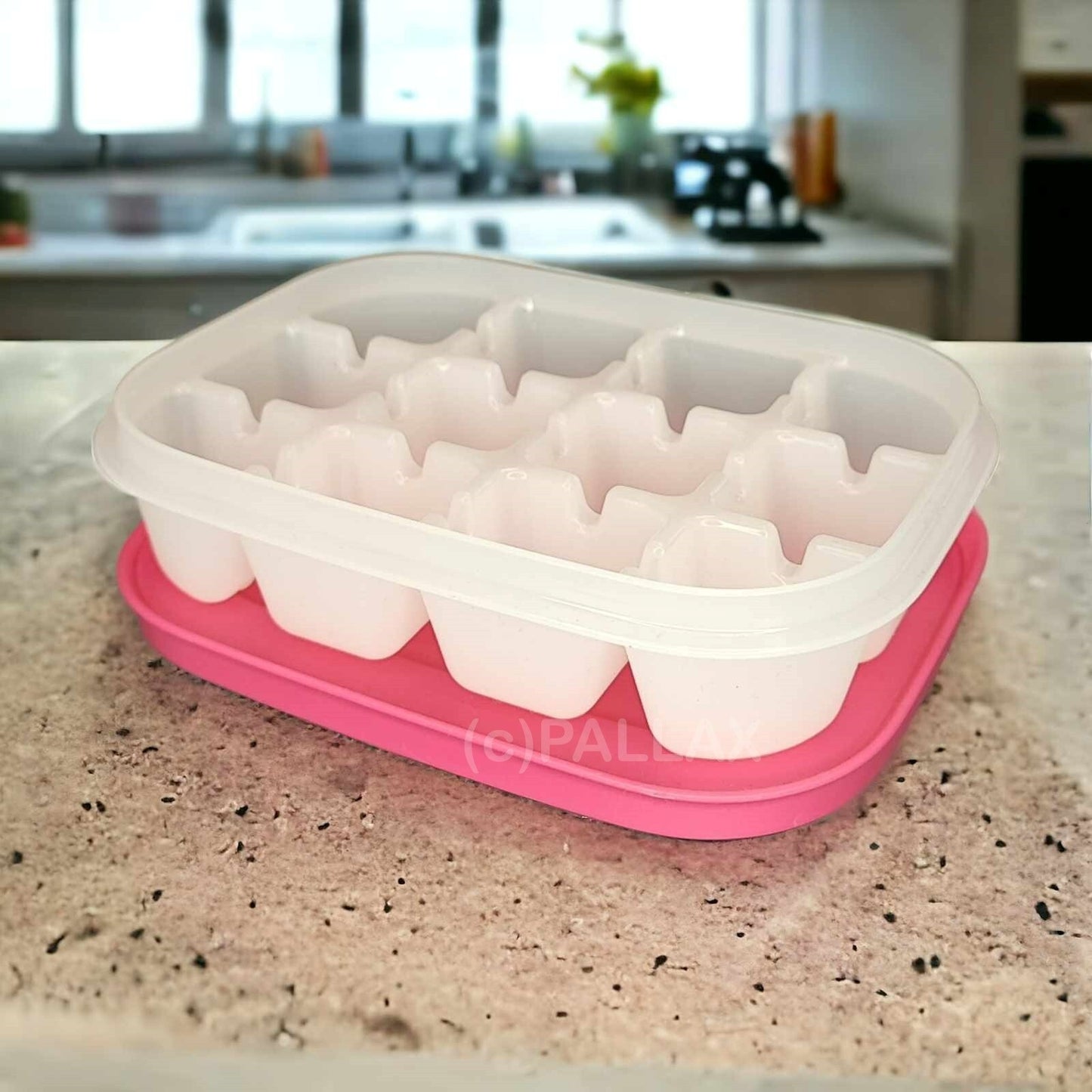 TUPPERWARE EIS-KRISTALL JUNIOR-EISWÜRFLER EISWÜRFEL-BEREITER ROSA