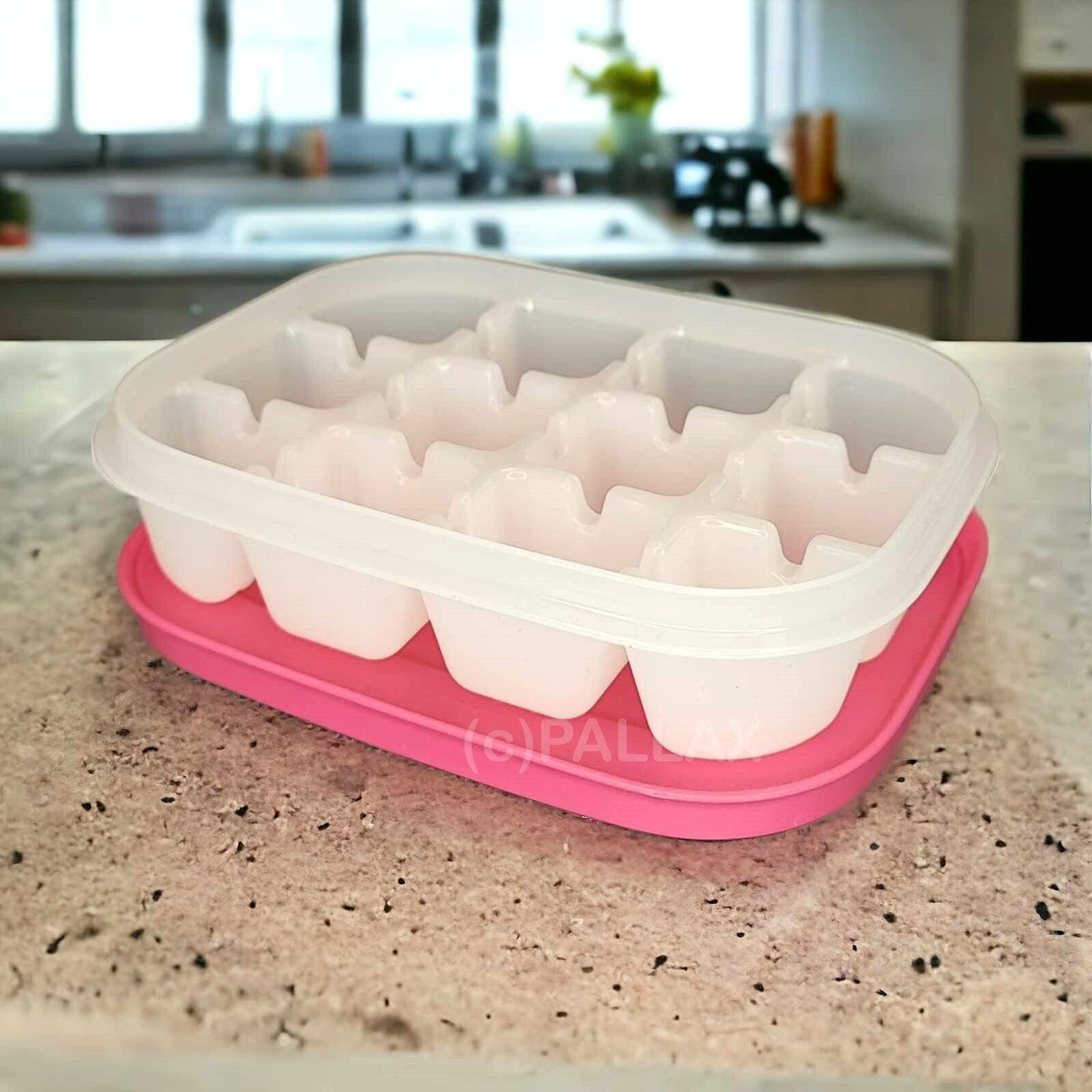 TUPPERWARE EIS-KRISTALL JUNIOR-EISWÜRFLER EISWÜRFEL-BEREITER ROSA