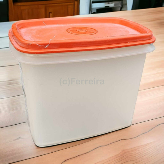 TUPPERWARE VINTAGE VORRATSBEHÄLTER ECKIG 500 ML ORANGE