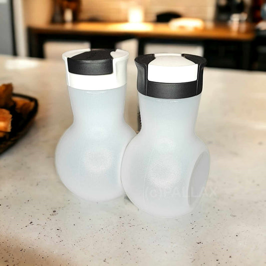 TUPPERWARE C161 ALLEGRA ESSIG- & ÖL-BEHÄLTER 320 ML SCHWARZ WEISS