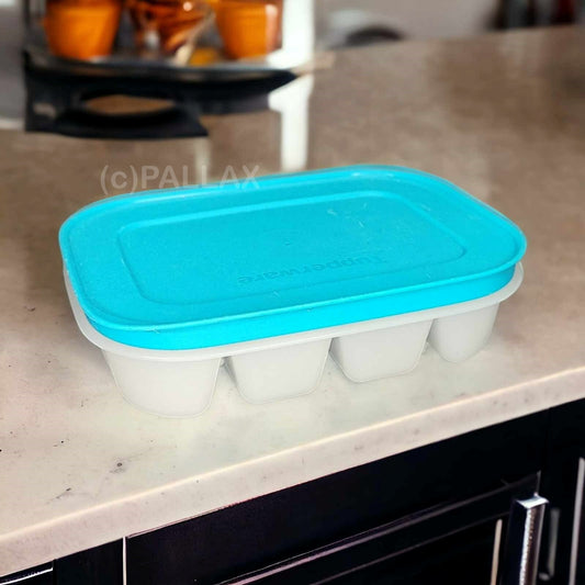 TUPPERWARE EIS-KRISTALL JUNIOR-EISWÜRFLER EISWÜRFEL-BEREITER HELLBLAU