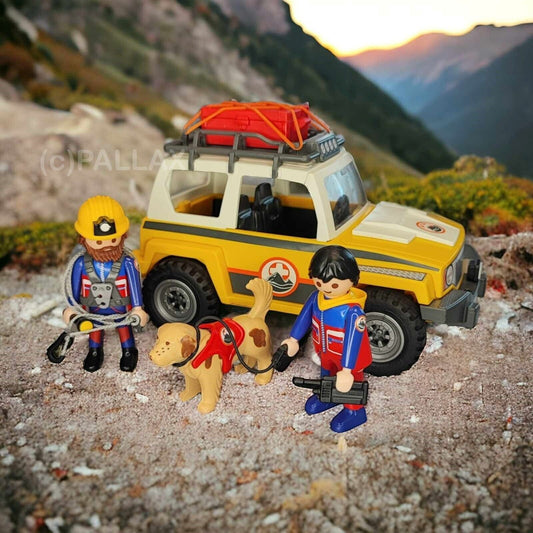PLAYMOBIL 9128 BERGRETTER-EINSATZFAHRZEUG + BOX / 2017