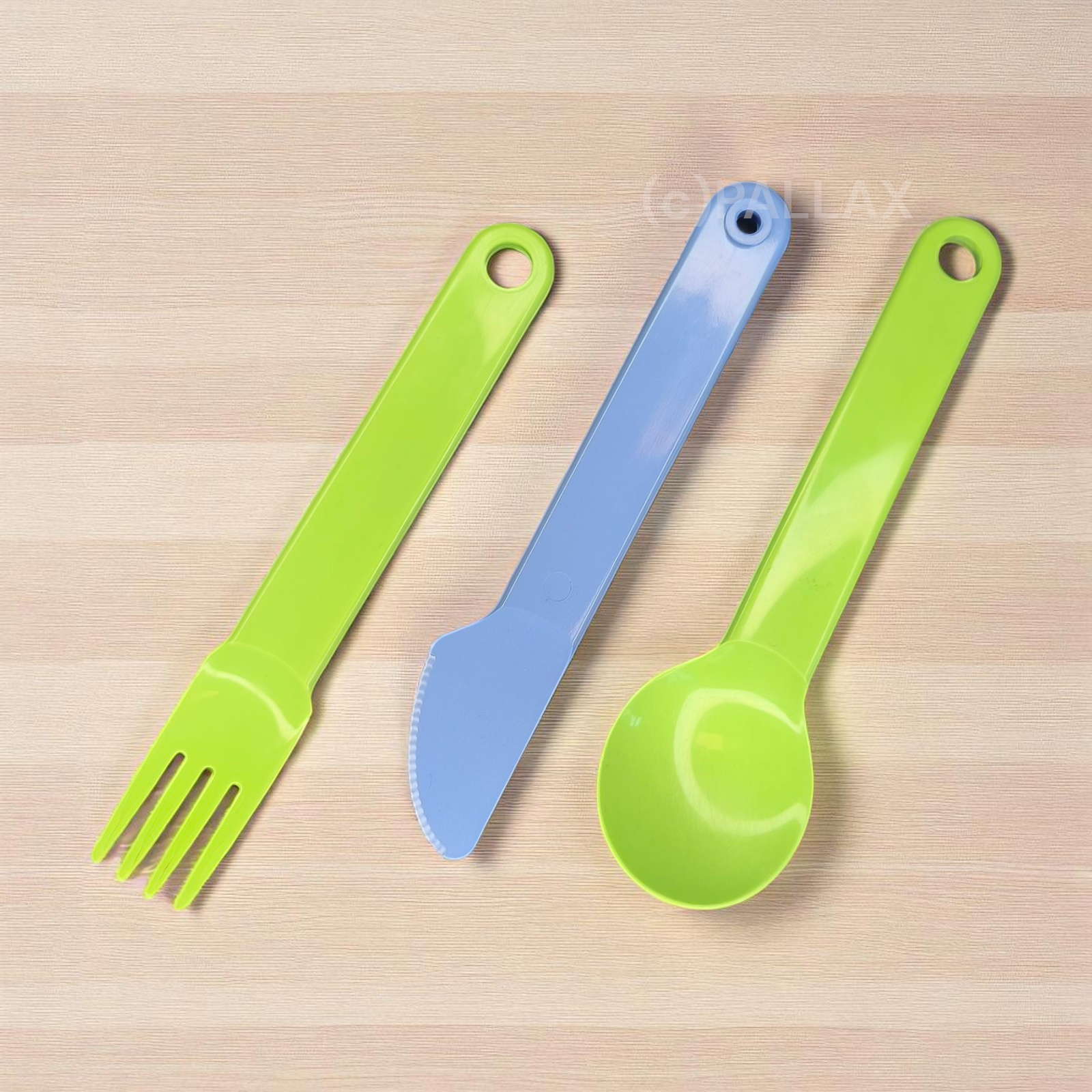 TUPPERWARE C70 PICKNICK-BESTECK GRÜN BLAU MESSER GABEL LÖFFEL