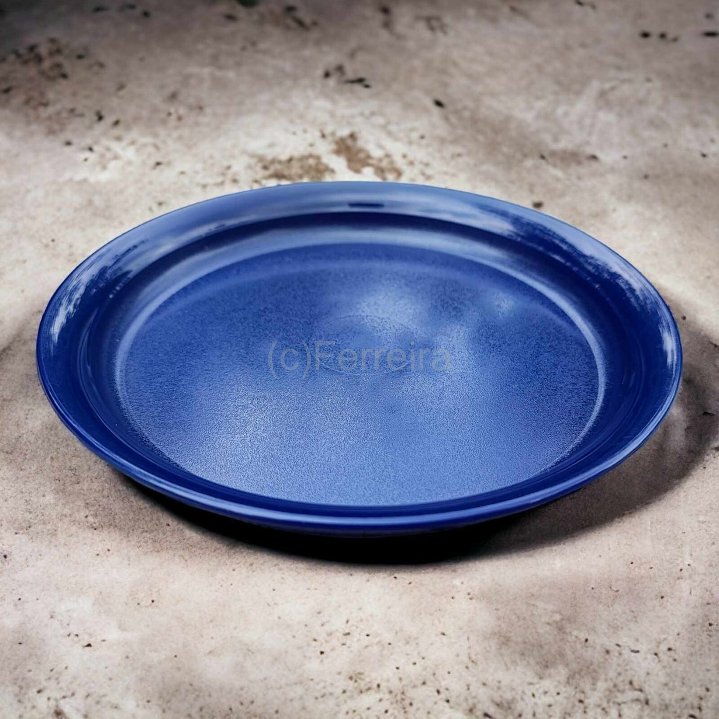 TUPPERWARE ERSATZTEIL VINTAGE TAFELPERLEN-DECKEL 13,9 CM INDIGO-BLAU