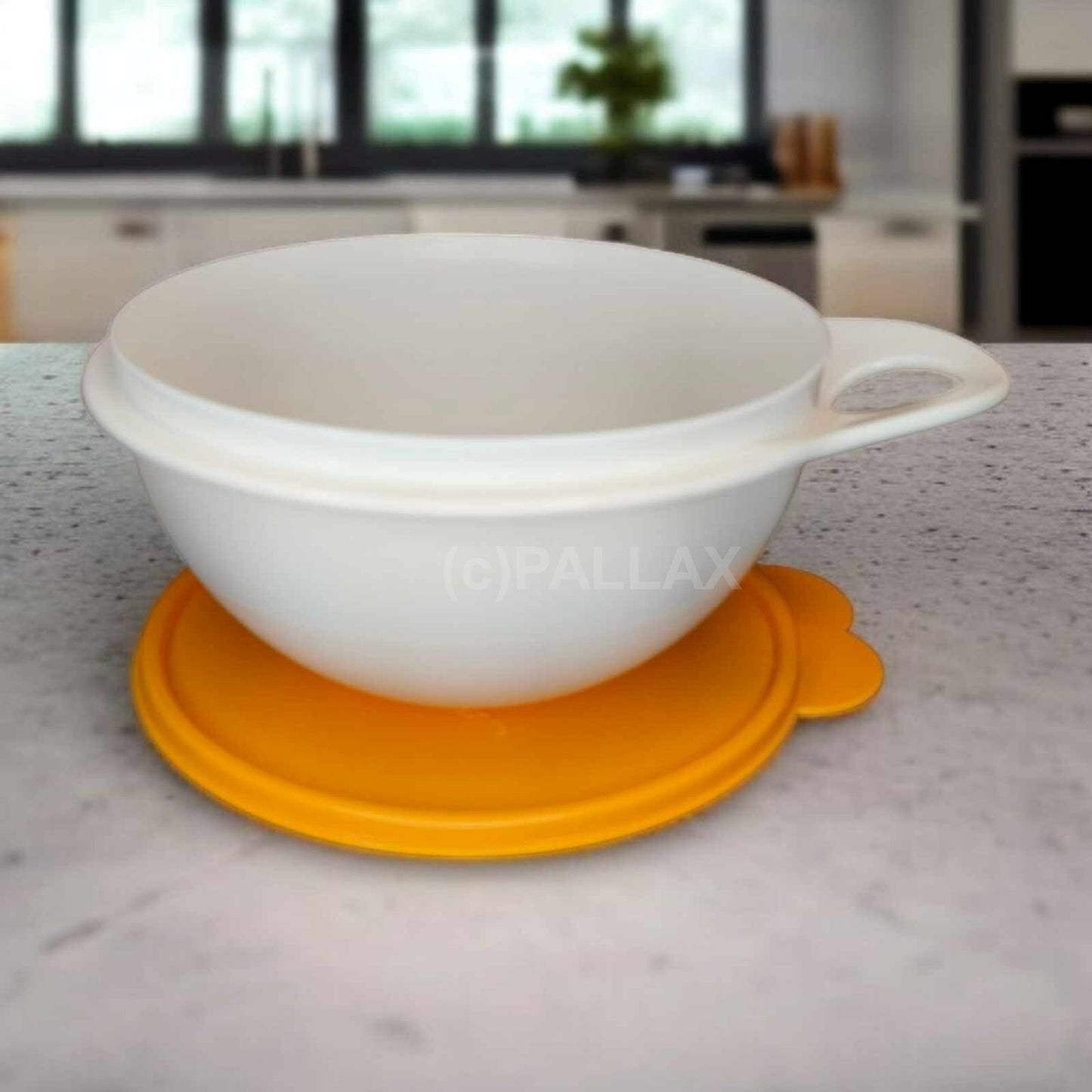 TUPPERWARE BACKSCHÜSSEL 1,4 L ORANGE WEISS SONDERMODELL