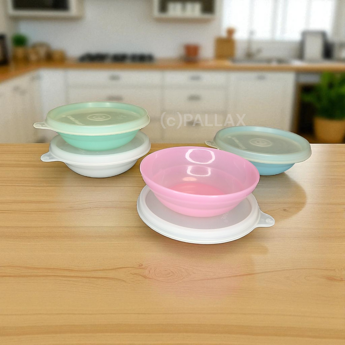 TUPPERWARE B06 KLEINER SCHÜSSELSATZ 4x 130 ML PASTELL-FARBEN VINTAGE