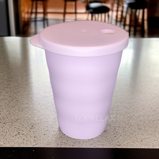 TUPPERWARE J37 JUNGE WELLE TRINKHALM-BECHER 330 ML  ROSA