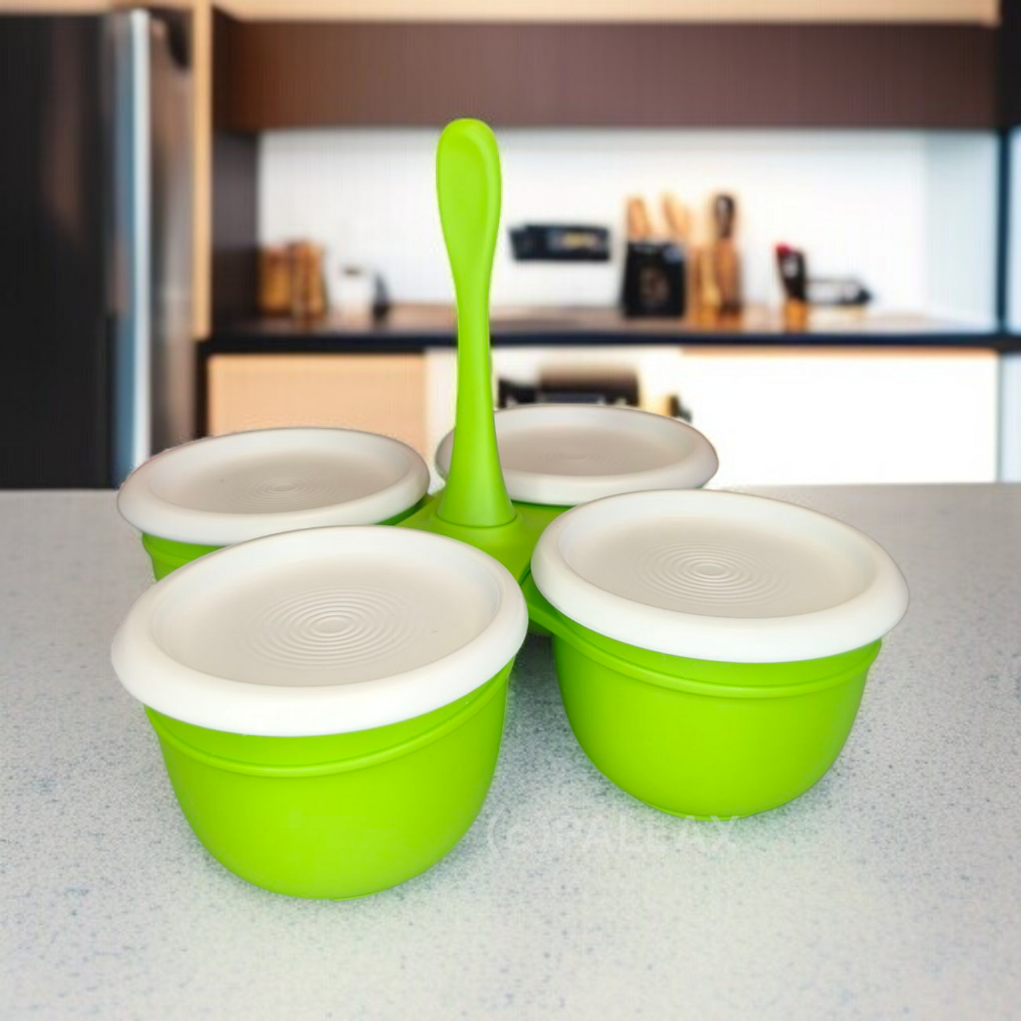 TUPPERWARE ERGONOMICA SERVIER-QUARTETT GRPN WEISS 4x 250 ML