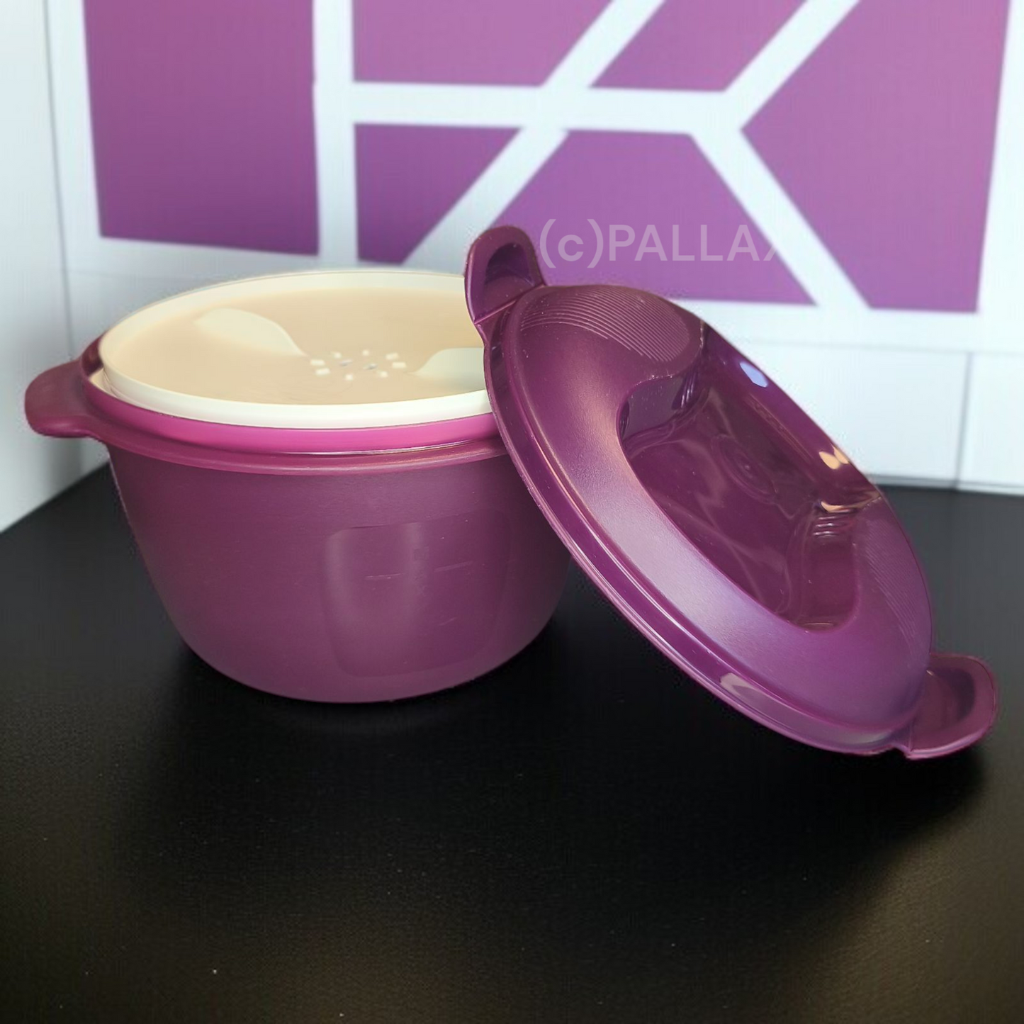 TUPPERWARE I59 GROSSER REIS-MEISTER 3,0 L LILA REISKOCHER FÜR MIKROWELLE