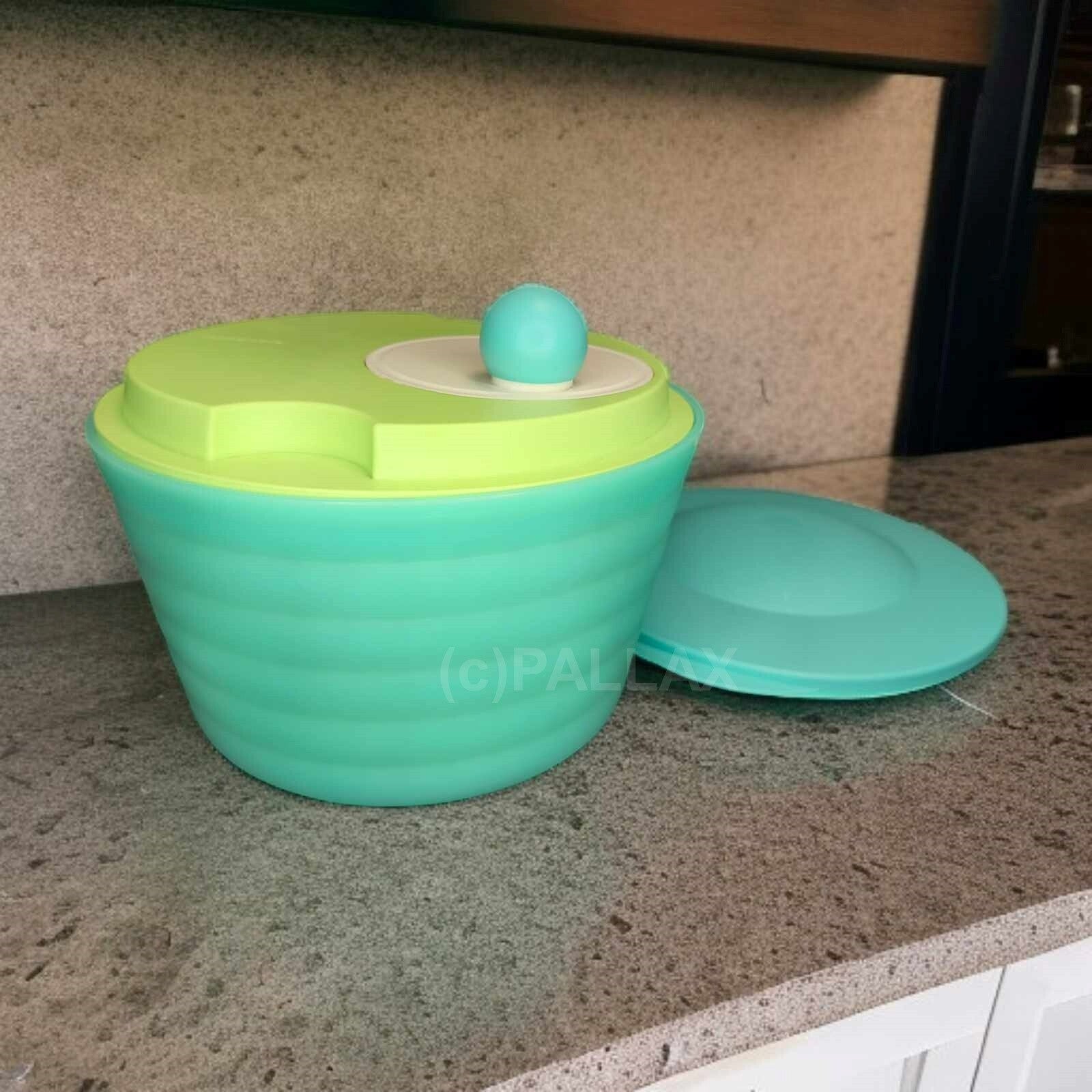 TUPPERWARE D71 SALATSCHLEUDER 4,5 L GRÜN + FRISCHE-DECKEL SALATTROCKNER