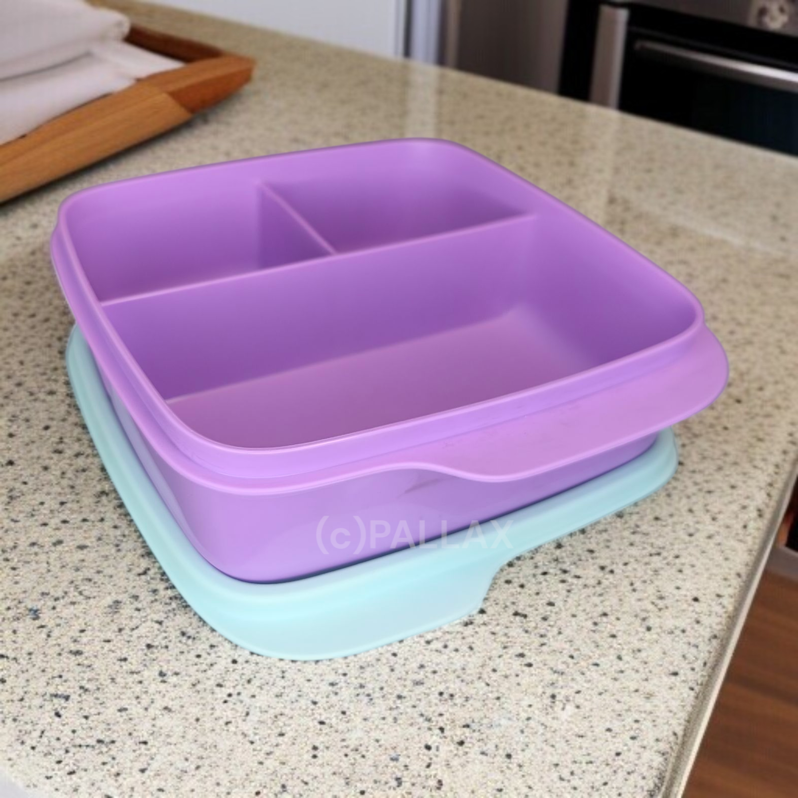 TUPPERWARE KLEINE PAUSEN-BOX 550 ML LILA MINT BROTDOSE MIT EINTEILUNG