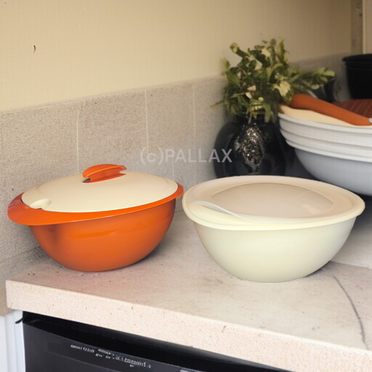 TUPPERWARE C132 THERMO-DUO 2,5 L + 3,1 L KARMESIN-ROT THERMO-SCHÜSSEL