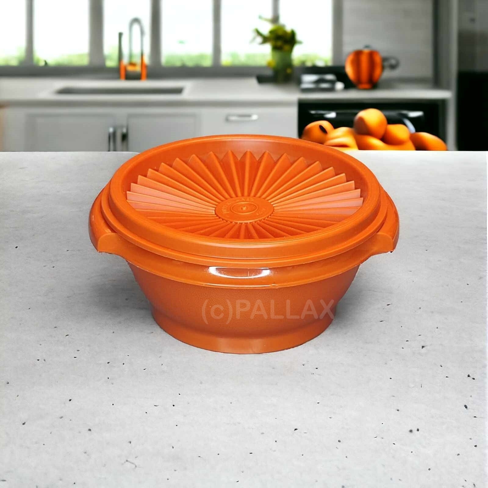 TUPPERWARE B19 SONNEN-TRIO SCHÜSSEL 350 ML ORANGE VORRATSDOSE VINTAGE