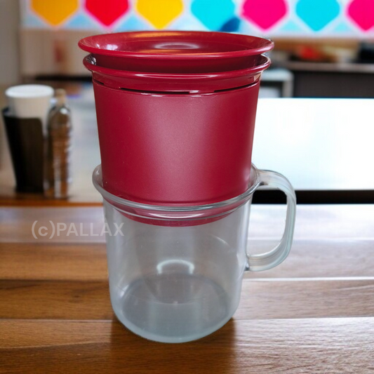 TUPPERWARE C09 ARO-MAX KAFFEE-BEREITER TEE-BEREITER 350 ML ROT