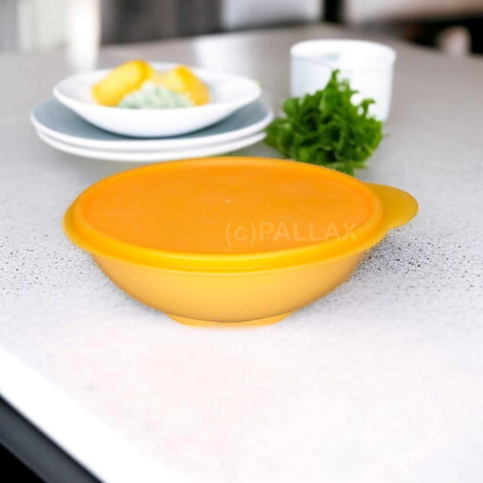 TUPPERWARE SERVIERSCHALE + FRISCHEDECKEL 700 ML ORANGE MÜSLI-SCHALE