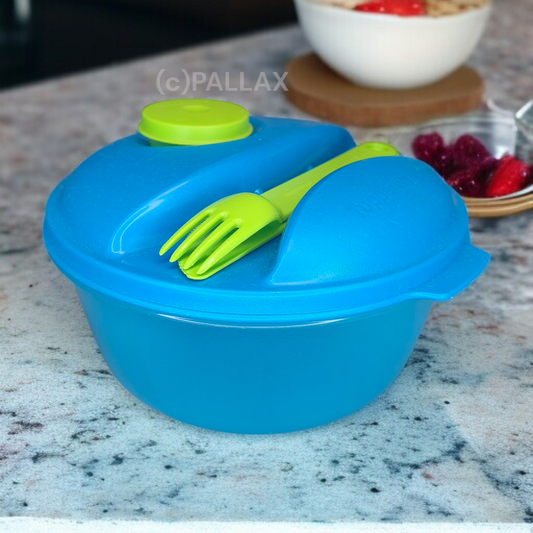 TUPPERWARE A157 SALAT & GO 1,5 L TÜRKIS VESPERDOSE SALAT