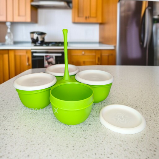 TUPPERWARE ERGONOMICA SERVIER-QUARTETT GRPN WEISS 4x 250 ML