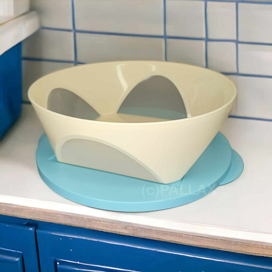 TUPPERWARE C142 MEDITERRANO SCHÜSSEL 2,5 L WEISS HELLBLAU