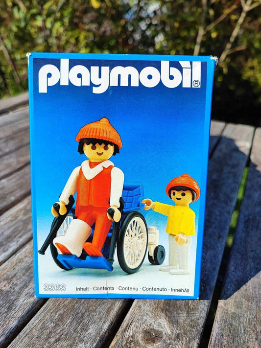 PLAYMOBIL 3363 PATIENT / KRANKENFAHRSTUHL 1985  TOP-ZUSTAND MIT OVP