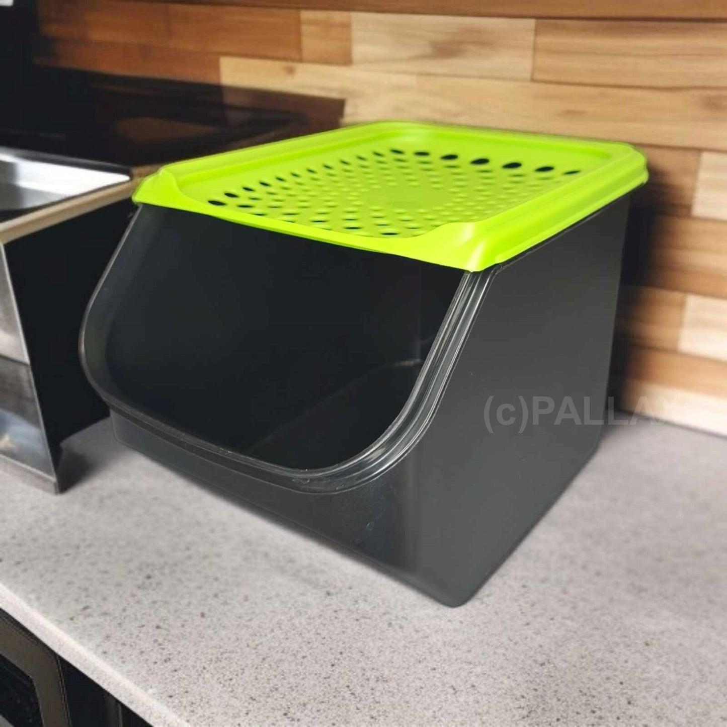 TUPPERWARE A168 ZWIEBEL-LAGER 5,5 L SCHWARZ GRÜN VORRATSBEHÄLTER