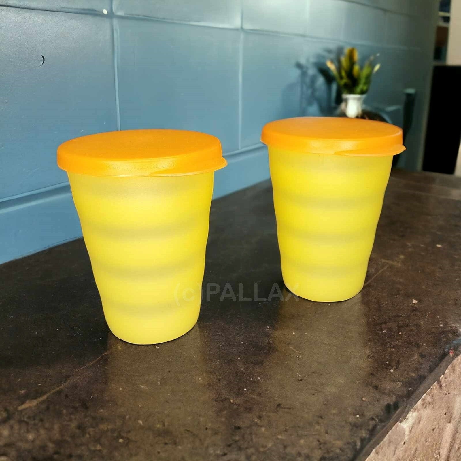 TUPPERWARE J16 JUNGE WELLE TRINKBECHER 330 ML GELB-ORANGE (2 STÜCK)