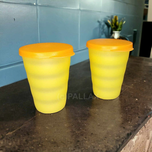 TUPPERWARE J16 JUNGE WELLE TRINKBECHER 330 ML GELB-ORANGE (2 STÜCK)