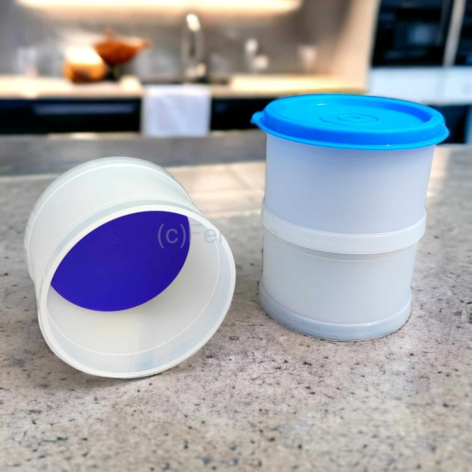 TUPPERWARE D210 STAPELEI 3x 120 ML BLAU VORSPEISEN DESSERTS