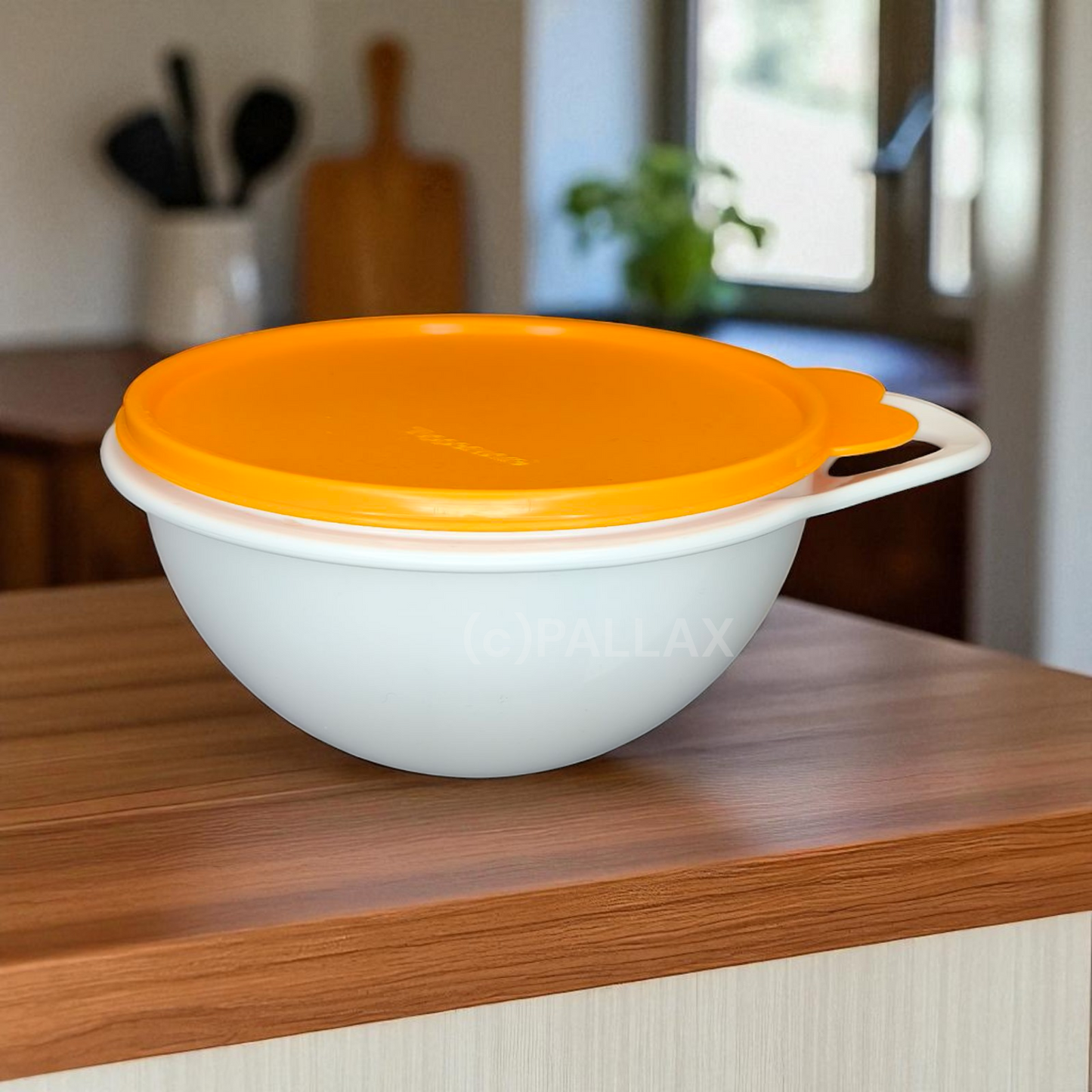 TUPPERWARE BACKSCHÜSSEL 1,4 L ORANGE WEISS SONDERMODELL
