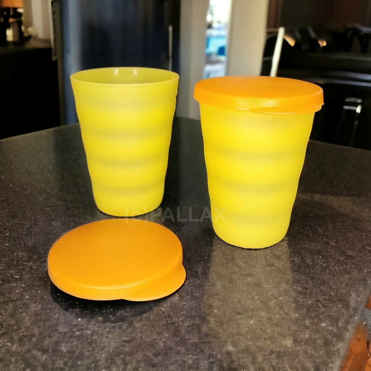 TUPPERWARE J16 JUNGE WELLE TRINKBECHER 330 ML GELB-ORANGE (2 STÜCK)