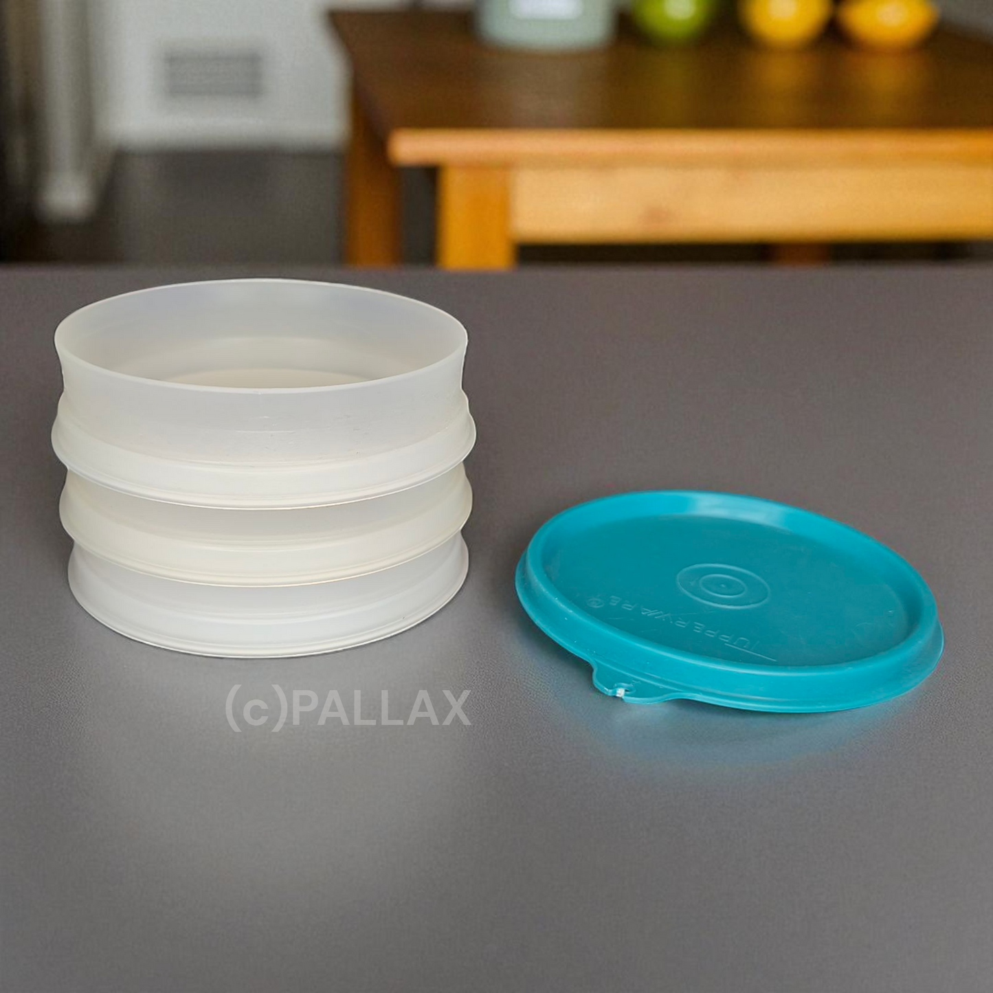 TUPPERWARE D27 HAMBURGER-STAPLER 3x 125 ML GRÜN STAPEL-DOSEN