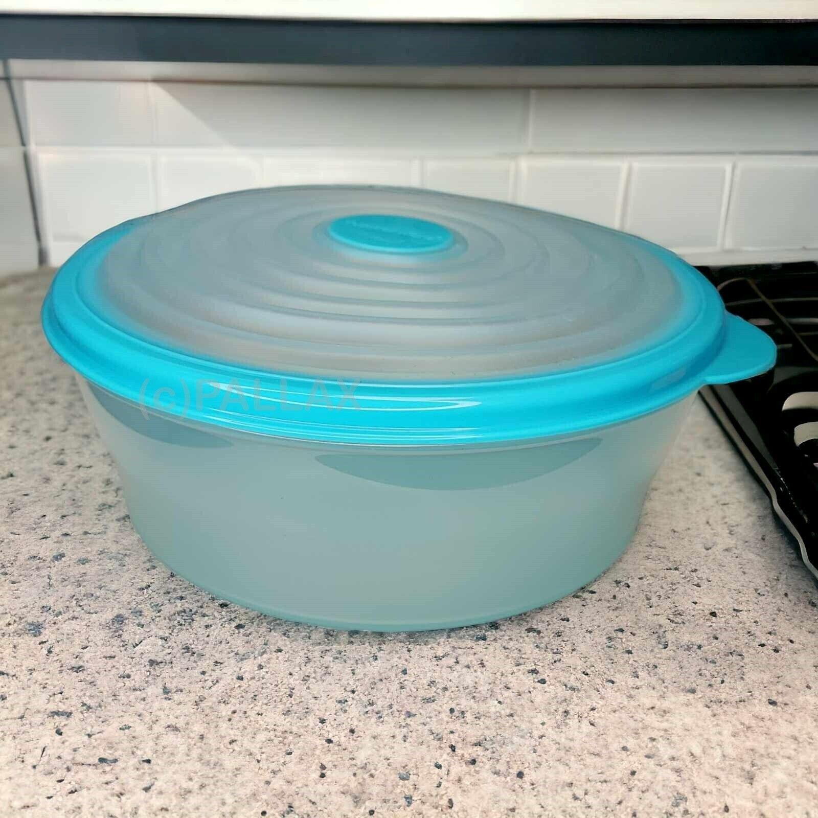 TUPPERWARE B32 BUNGEE 1,4 L VTÜRKIS ORRATSDOSE MIT SILIKON-DECKEL