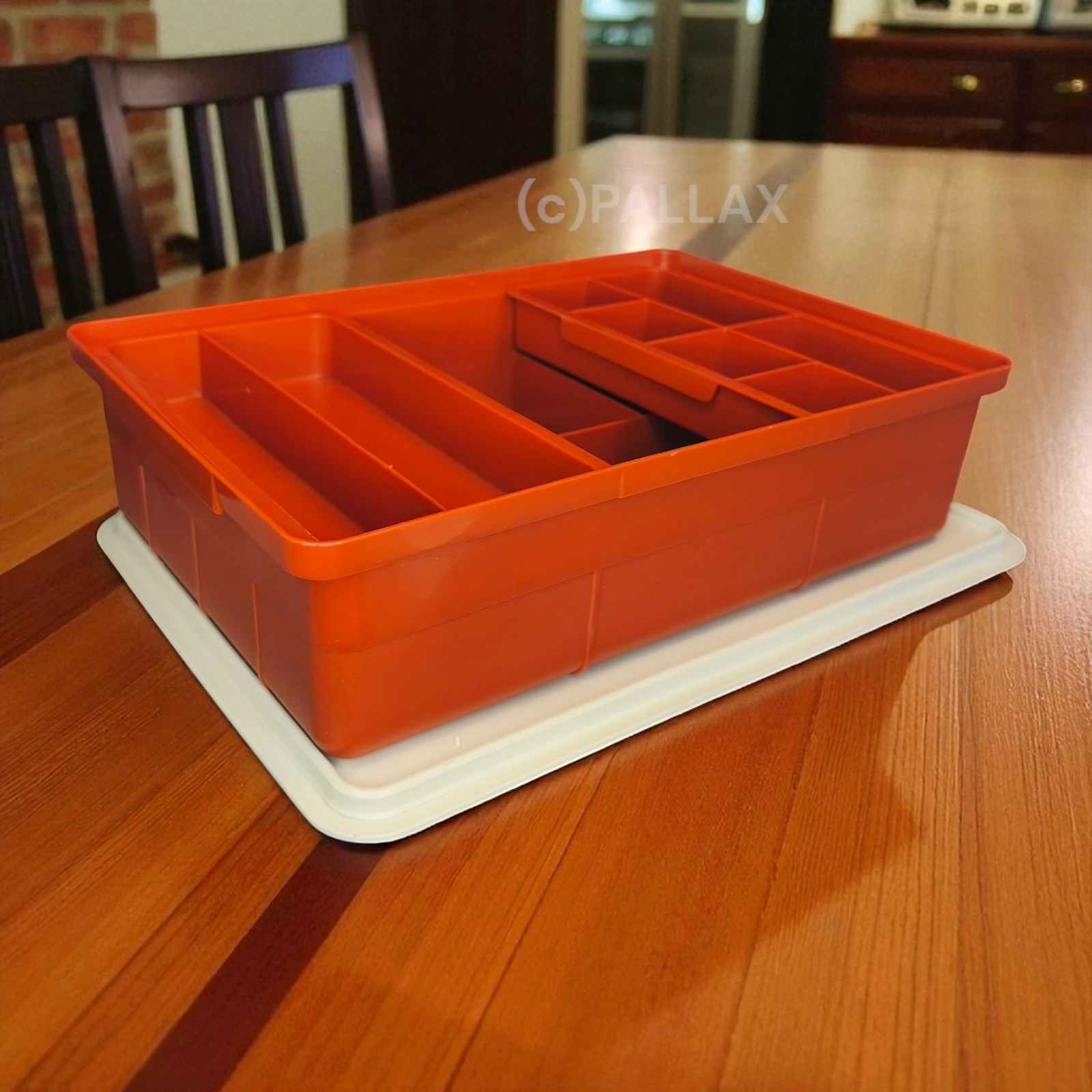 TUPPERWARE E02 HOBBY-BOX ORANGE WEISS WERKZEUGKISTE NÄHKISTE