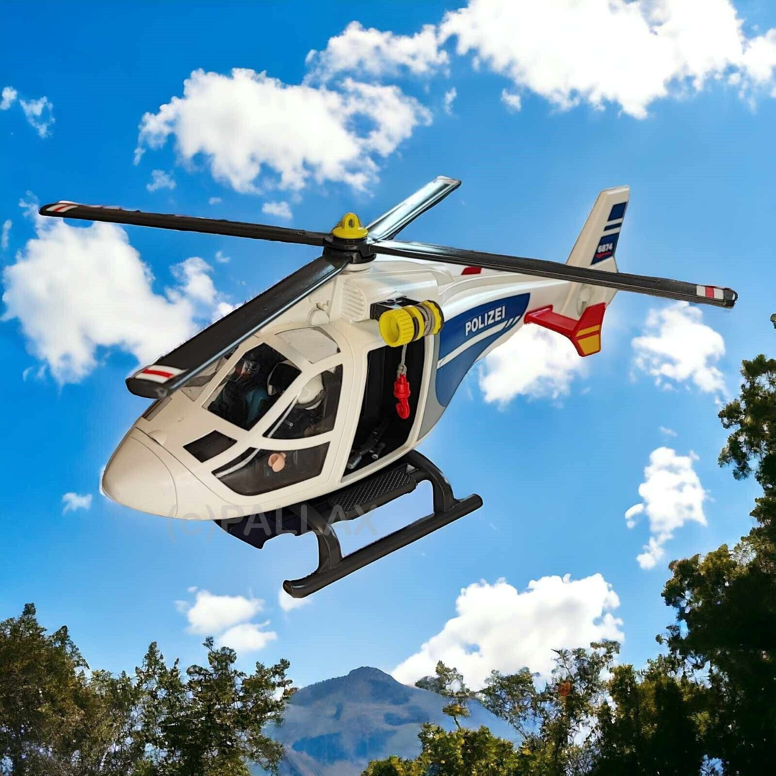PLAYMOBIL 6874 POLIZEI-HELIKOPTER MIT LED SUCHSCHEINWERFER / 2016