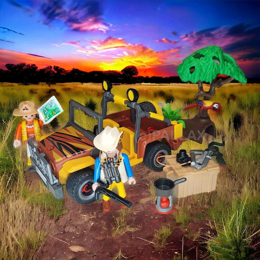 PLAYMOBIL 3018 DSCHUNGELEXPEDITION JEEP MIT FORSCHERN / 1998