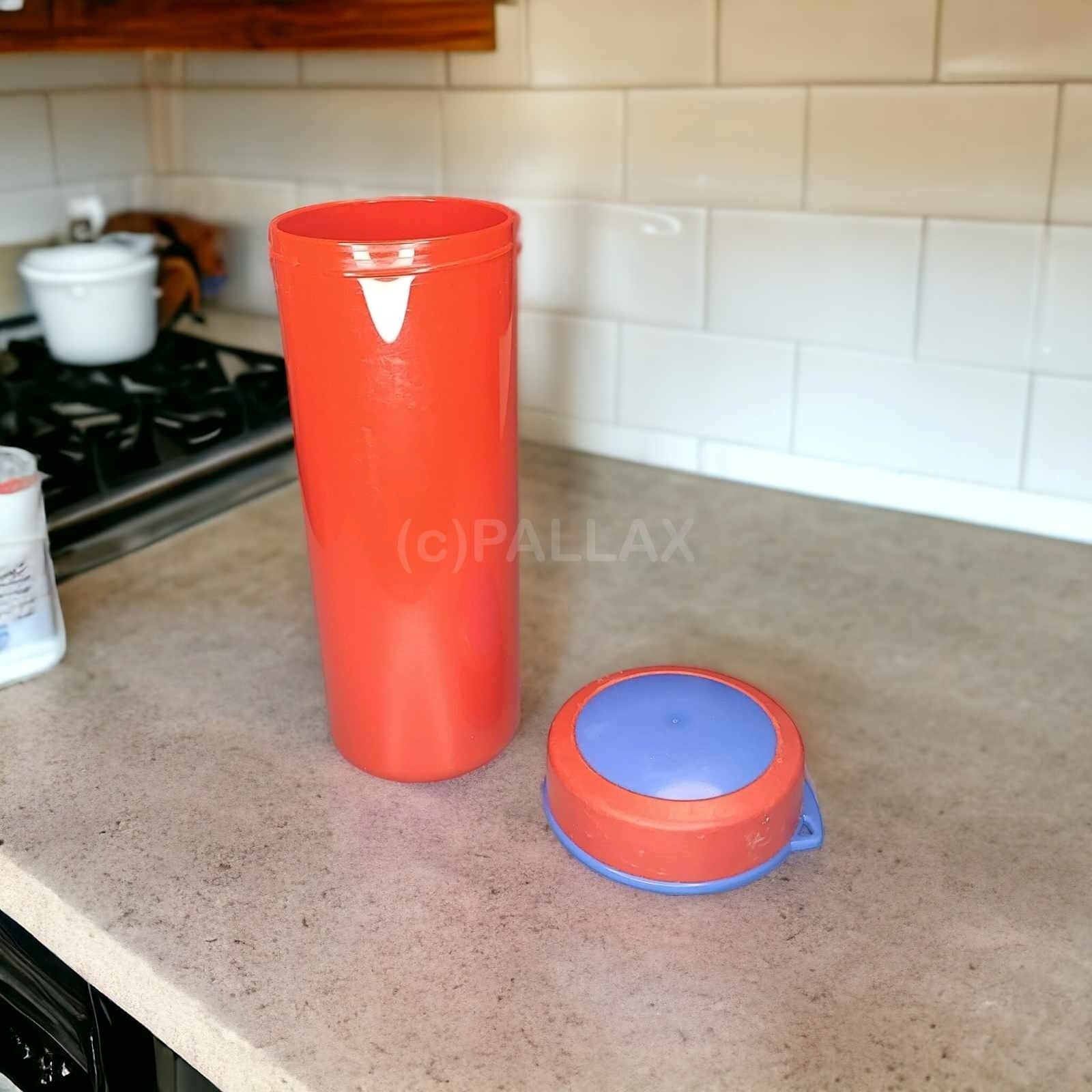 TUPPERWARE C01 SCHLUMPF 450 ML ROT TRINKBECHER FÜR UNTERWEGS