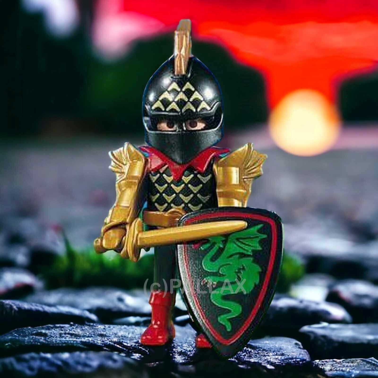 PLAYMOBIL 7254 DRACHENRITTER-TRUPP (3 FIGUREN) RITTERBURG MITTELALTER / 2001