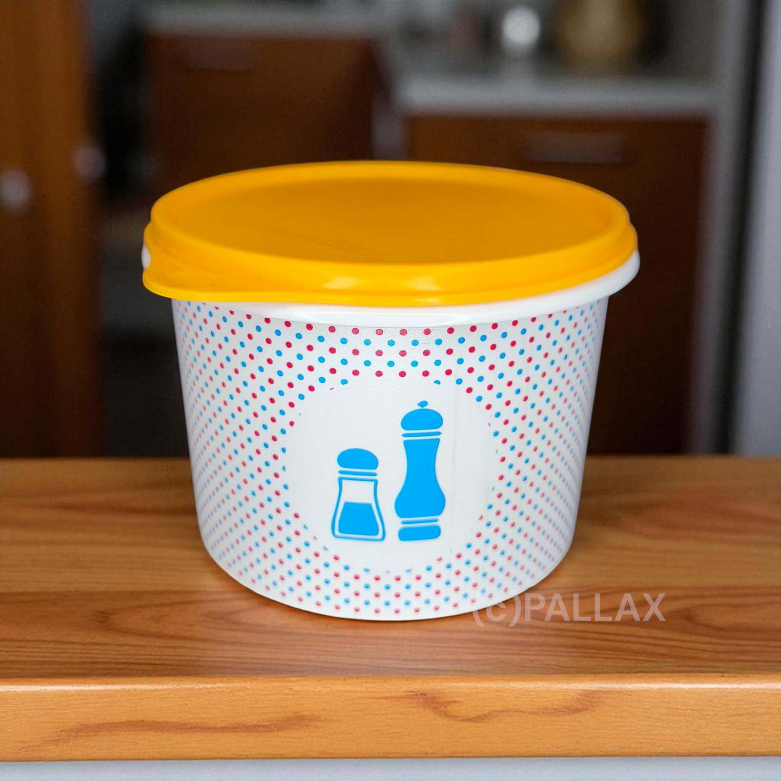 TUPPERWARE VORRATSDOSE 1,1 L MOTIV GEWÜRZ ORANGE WEISS SONDERMODELL