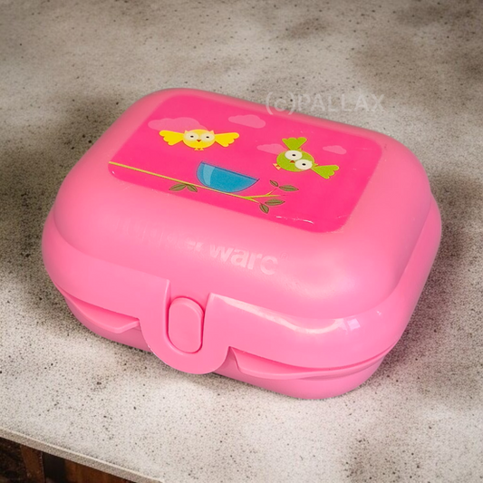 TUPPERWARE A27 MINI-TWIN ROSA EULEN-MOTIV BROTDOSE VESPERBOX