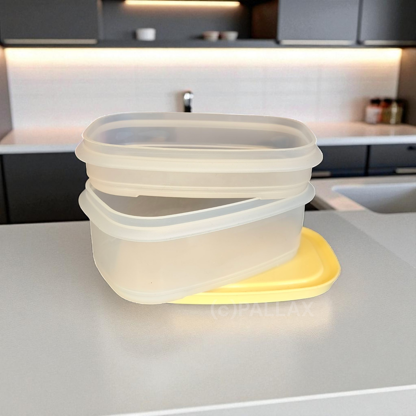 TUPPERWARE K31 JUNIOR COOL`N FRESH BEHÄLTER-SET 640 ML + 260 ML GELB KÜHLSCHRANK