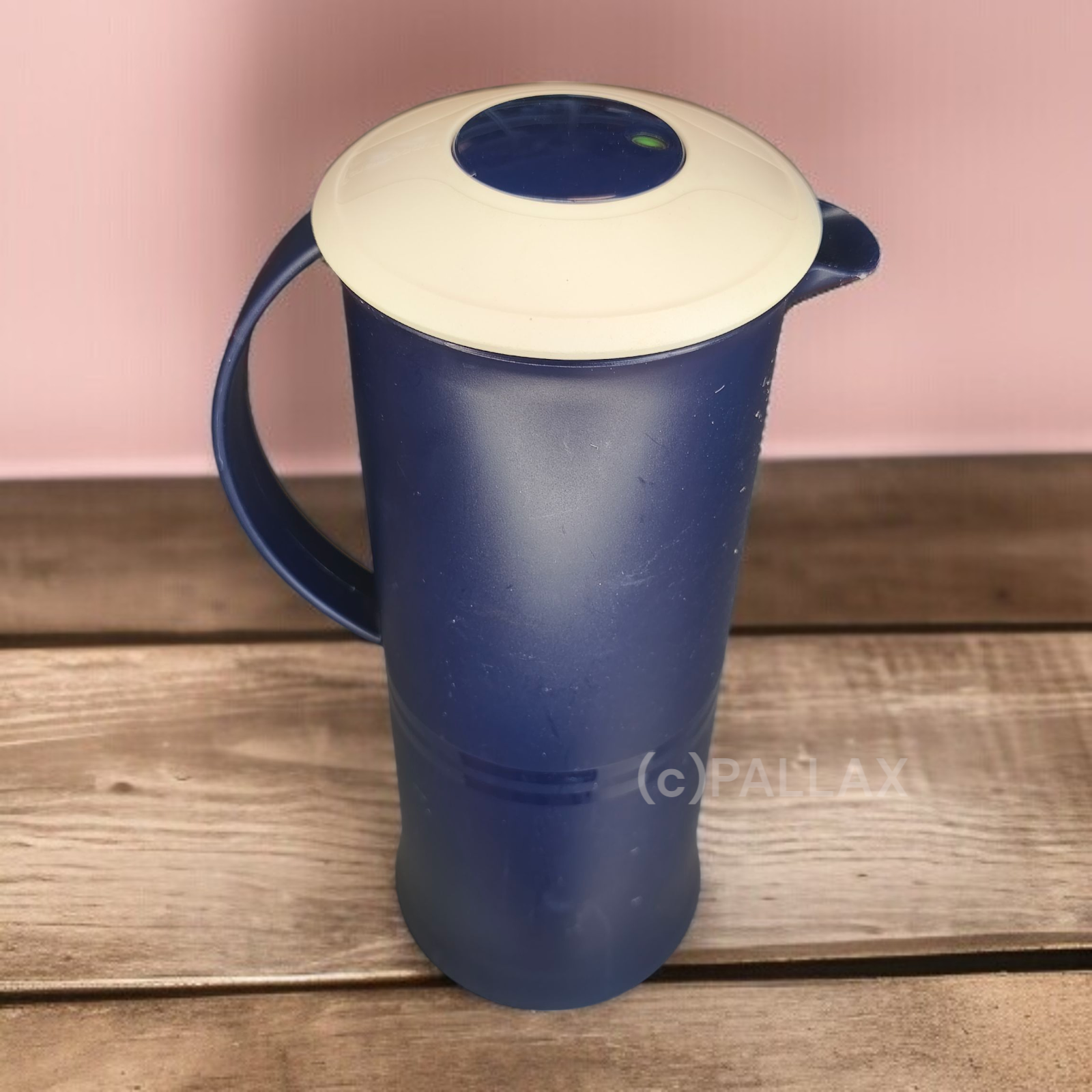 TUPPERWARE C15 THERMOWÄCHTER 1,0 L INDIGO MIT AUF- & ZU-ANZEIGE THERMOSKANNE