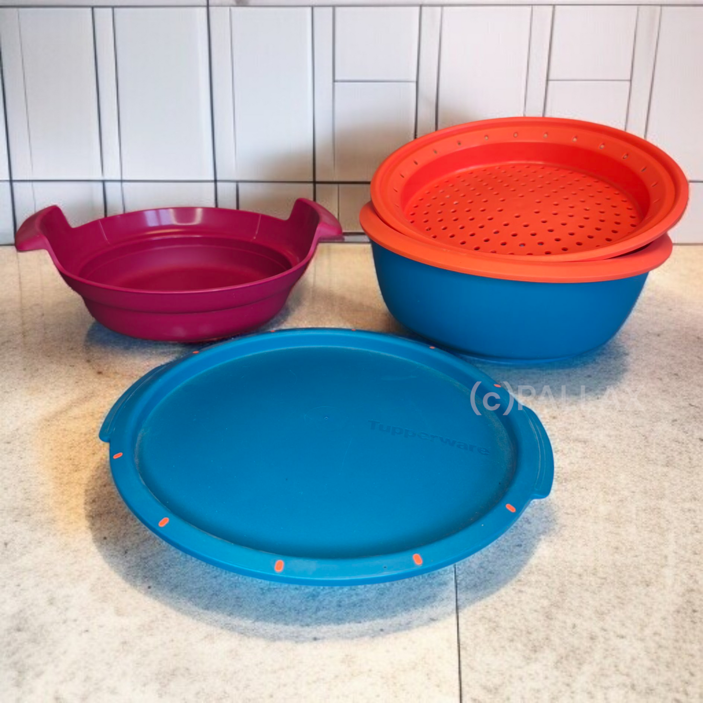 TUPPERWARE I101 MICRO-GOURMET DAMPFGARER MIKROWELLE  MEHRFARBIG