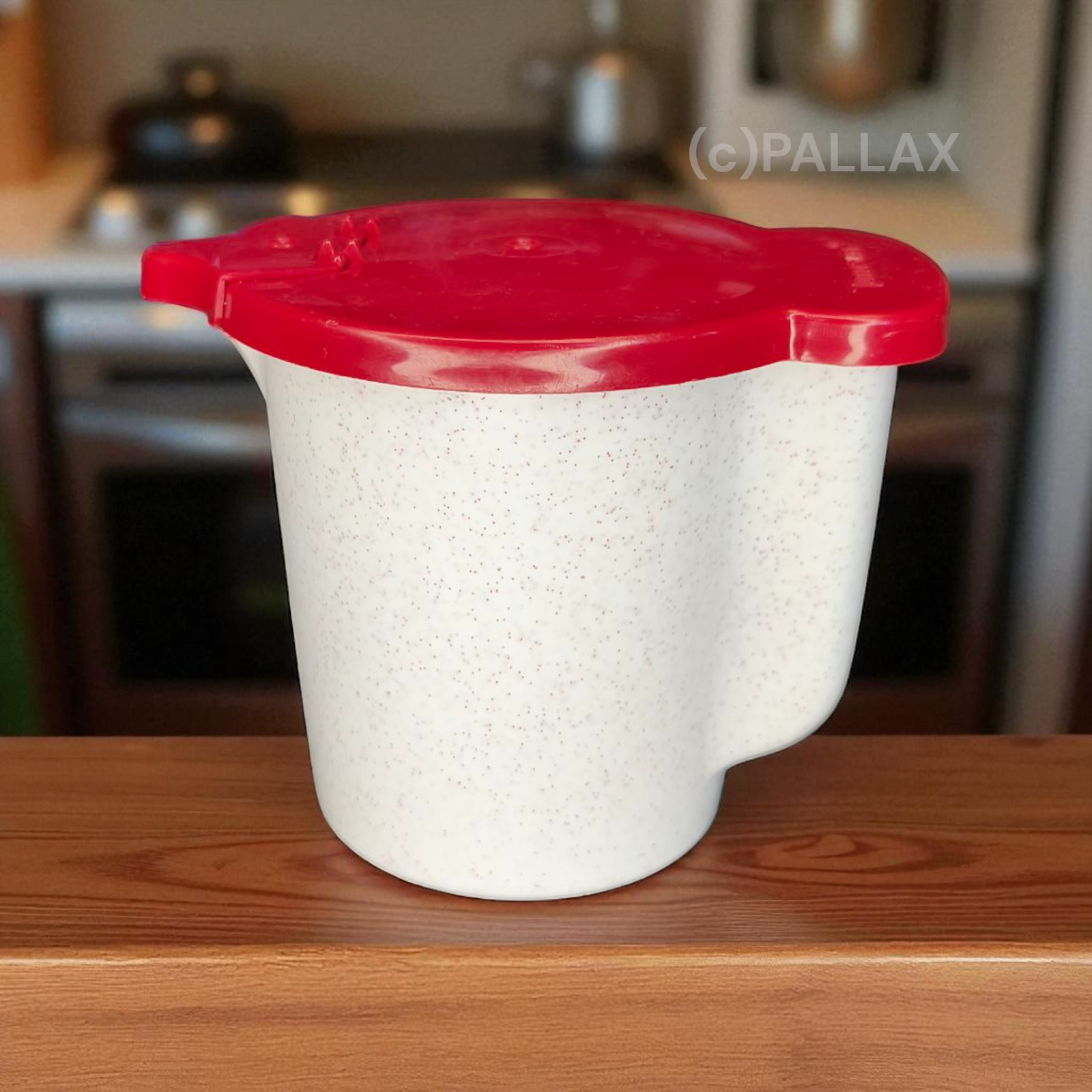 TUPPERWARE C19 MILCHKÄNNCHEN 350 ML ROT WEISS VINTAGE