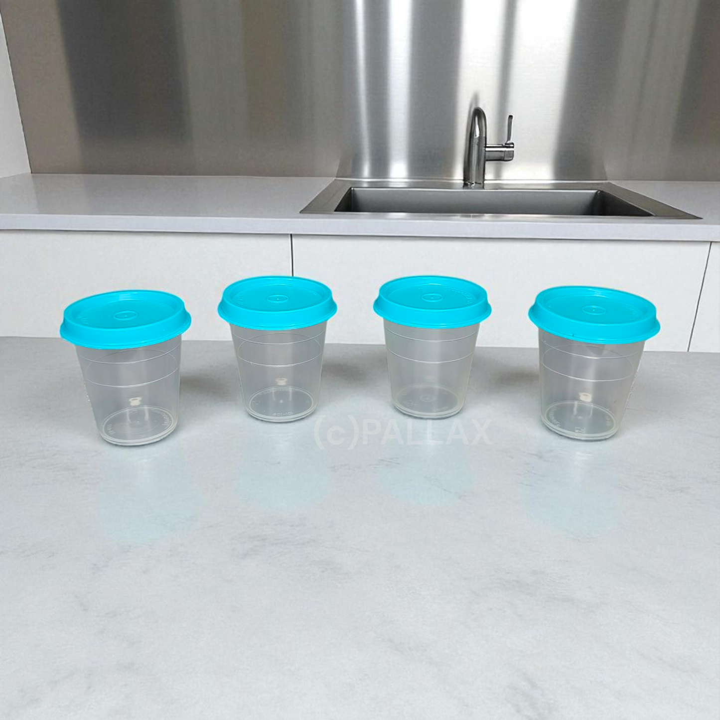 TUPPERWARE C46 VIER WICHTEL 4x 50 ML TÜRKIS VORRATSDOSE