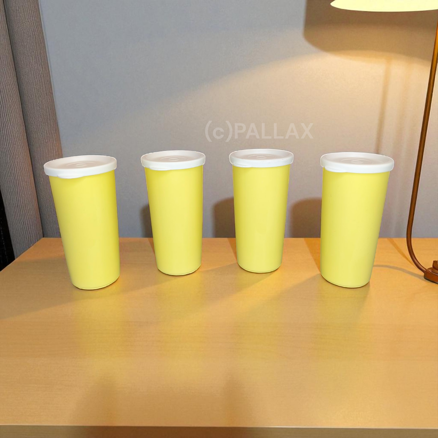 TUPPERWARE C08 BECHER-SATZ 4x 170 ML GELB WEISS